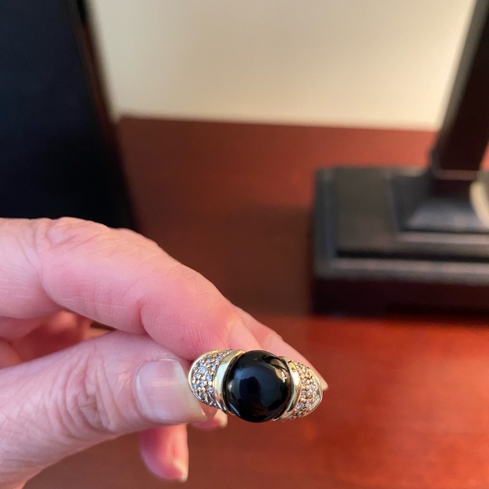 David Yurman Onyx and Diamond Ring
